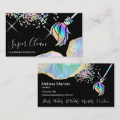 メイドクリーニングハウスきらめくホログラフOpal Busin 名刺 (正面/裏面)