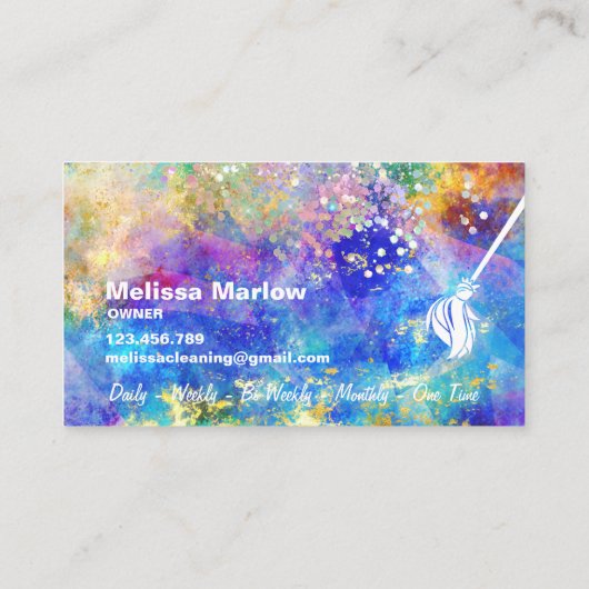 メイドクリーニングハウスきらめくホログラフOpal Busin 名刺 (裏面)