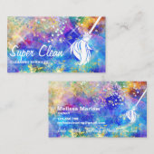 メイドクリーニングハウスきらめくホログラフOpal Busin 名刺 (正面/裏面)