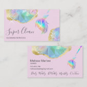 メイドクリーニングハウスきらめくホログラフOpal Busin 名刺 (正面/裏面)