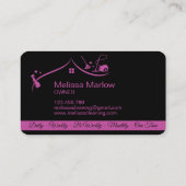 メイドクリーニングハウスきらめく明るい赤紫色 名刺 (裏面)