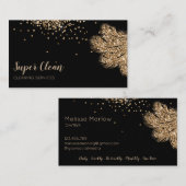 メイドクリーニングハウスきらめく羽毛ダスター 名刺 (正面/裏面)