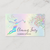 メイドクリーニングハウスきらめく自筆絵付き妖精 名刺 (正面)