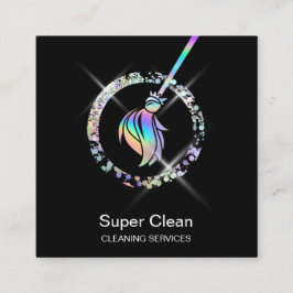 メイドクリーニングハウスきらめく自筆証書箒スクア スクエア名刺