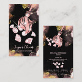 メイドクリーニングハウスきらめく金ゴールドダイヤモンドブシン 名刺 (正面/裏面)