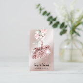 メイドクリーニングハウスきらめく金ゴールドフローラ事業 名刺 (スタンド正面)