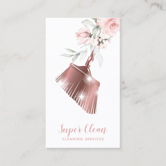 メイドクリーニングハウスきらめく金ゴールドフローラ 名刺 (正面)