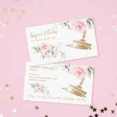 メイドクリーニングハウスきらめく金ゴールドフローラ 名刺