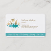 メイドクリーニングハウスきらめく金ゴールドモノグラムブシン 名刺 (裏面)