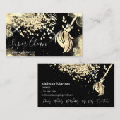 メイドクリーニングハウスきらめく金ゴールド名刺 名刺 (正面/裏面)