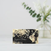 メイドクリーニングハウスきらめく金ゴールド名刺 名刺 (スタンド正面)