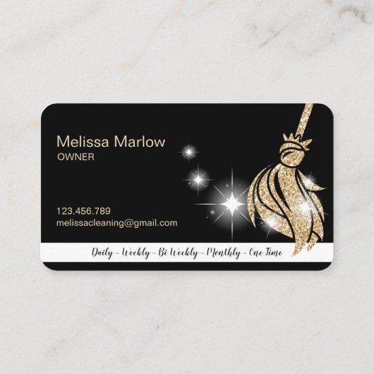 メイドクリーニングハウスきらめく金ゴールド 名刺 (裏面)