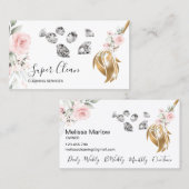 メイドクリーニングハウスきらめく金ゴールド 名刺 (正面/裏面)