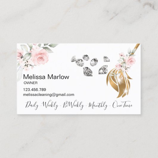 メイドクリーニングハウスきらめく金ゴールド 名刺 (裏面)