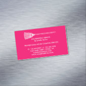 メイドクリーニングハウスキーパーのネオンピンク マグネット名刺 (インサイチュ)