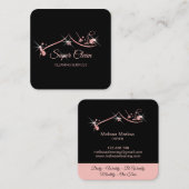 メイドクリーニングハウスプロフェッショナルクリーニングサービス スクエア名刺 (正面/裏面)