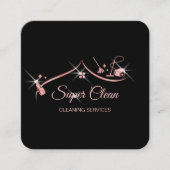 メイドクリーニングハウスプロフェッショナルクリーニングサービス スクエア名刺 (正面)