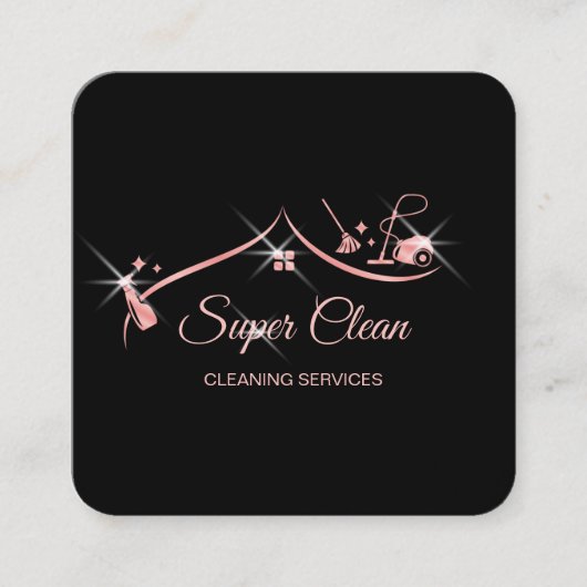 メイドクリーニングハウスプロフェッショナルクリーニングサービス スクエア名刺 (正面)