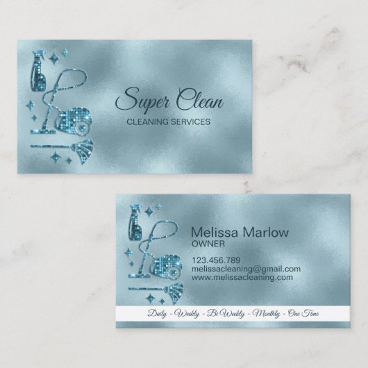 メイドクリーニングハウスプロフェッショナルクリーニングサービス 名刺 (正面/裏面)