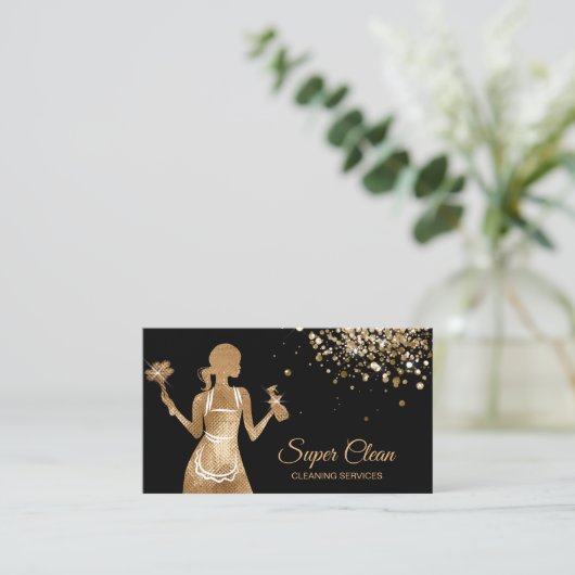 メイドクリーニングハウスプロフェッショナルクリーニングサービス 名刺 (スタンド正面)