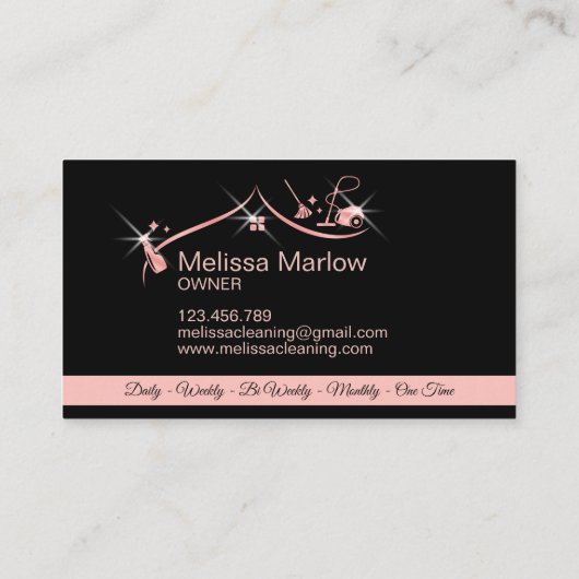 メイドクリーニングハウスプロフェッショナルクリーニングサービス 名刺 (裏面)