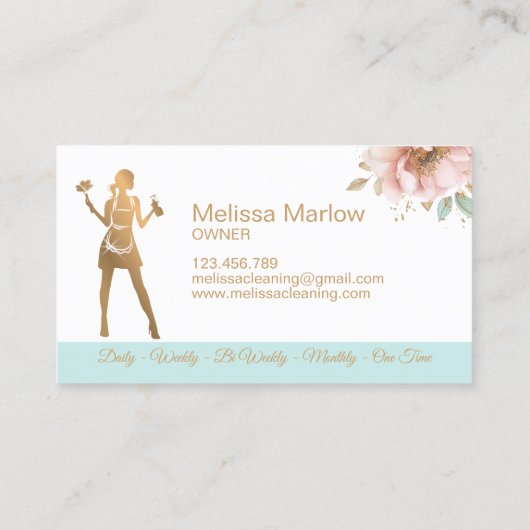 メイドクリーニングハウスプロフェッショナルクリーニングサービス 名刺 (裏面)