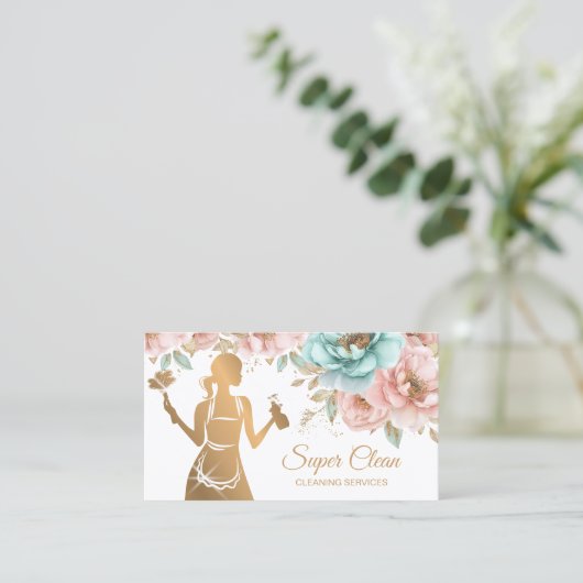 メイドクリーニングハウスプロフェッショナルクリーニングサービス 名刺 (スタンド正面)