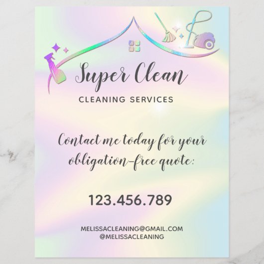 メイドクリーニングハウスホログラフィきらめくック チラシ (裏面)