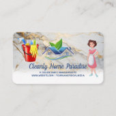 メイドクリーニングハウスロゴとクリーナーサプライ 名刺 (正面)