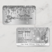 メイドクリーニングハウス銀きらめく白金 名刺 (正面/裏面)