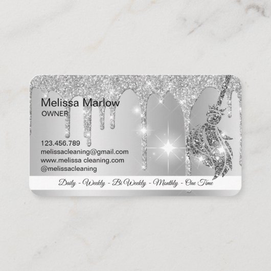 メイドクリーニングハウス銀きらめく白金 名刺 (裏面)