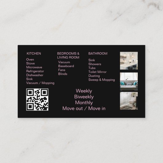 メイドクリーニングハウスQRコードきらめく業務 名刺 (裏面)
