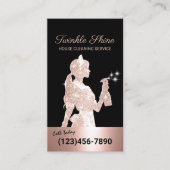 メイドクリーニングバラ金ゴールドスパークルスハウスキーピング 名刺 (正面)