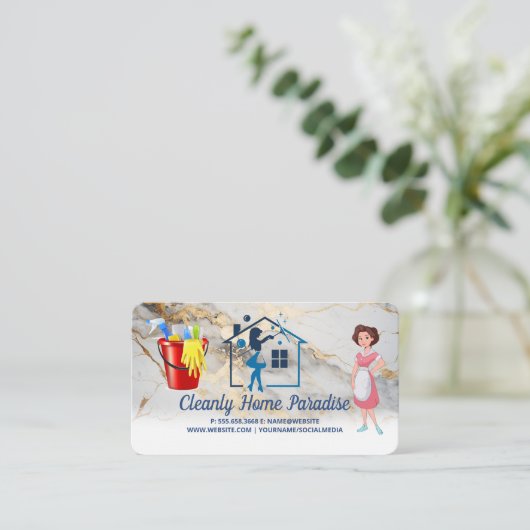 メイドクリーニング | クリーナー用品 名刺 (スタンド正面)