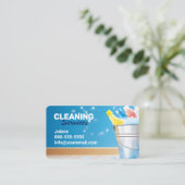 メイドサービスのクリーニング 名刺 (スタンド正面)