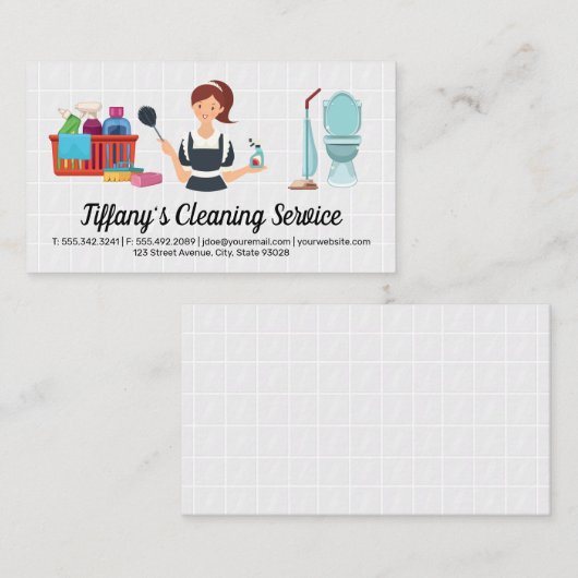 メイドサービス |クリーニングサプライのアイコン 名刺 (正面/裏面)