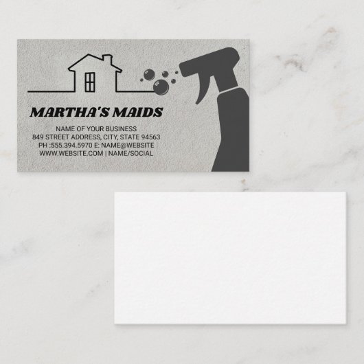 メイドサービス |クリーニングスプレー |ハウス 名刺 (正面/裏面)