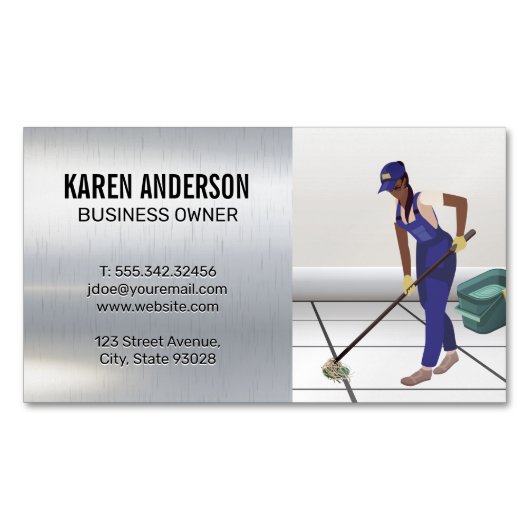 メイドサービス | ハウスクリーニング マグネット名刺 (正面)