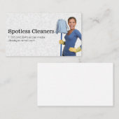 メイドサービス |モップ付きクリーニング女性 名刺 (正面/裏面)