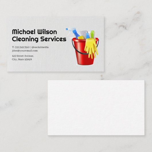 メイドサービス |供給のクリーニング 名刺 (正面/裏面)