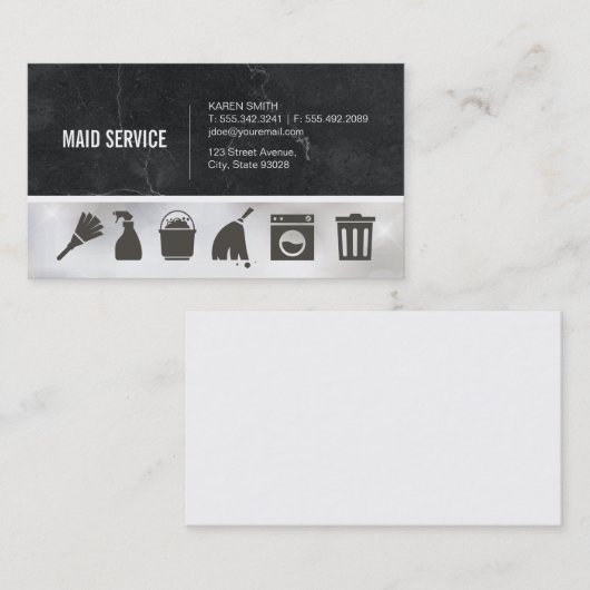メイドサービス | 大理石 | クリーニング用メイド 名刺 (正面/裏面)