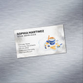 メイドサービス | MopとBroom |キラキラの泡 マグネット名刺 (インサイチュ)