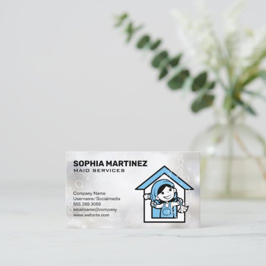 メイドサービス | MopとBroom |シャボン玉 名刺 (スタンド正面)
