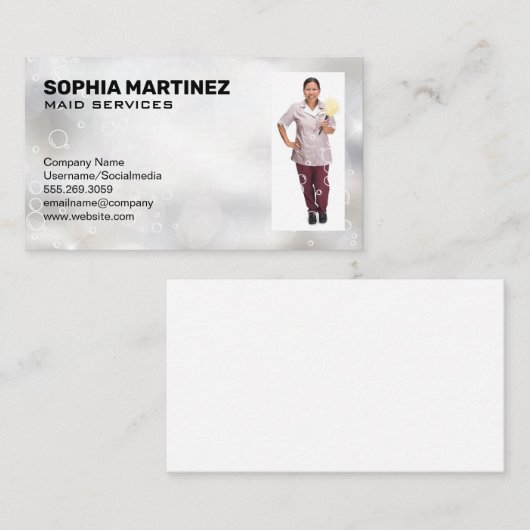 メイドサービス | Sparkly Bubbles名刺 名刺 (正面/裏面)