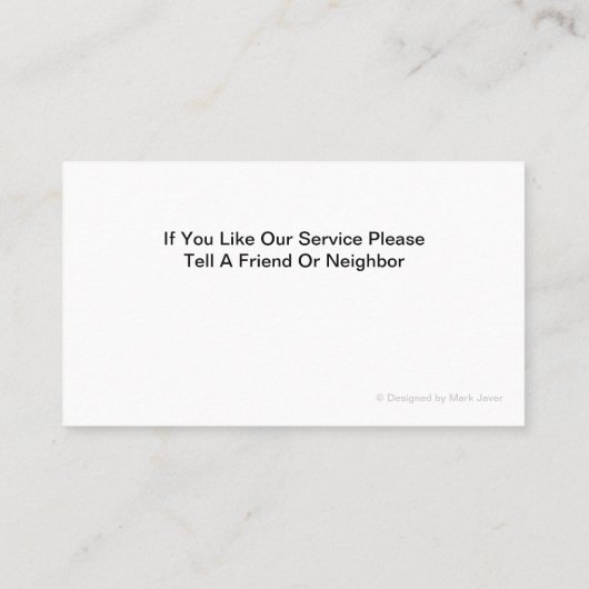 メイドハウスキーパーの名刺 名刺 (裏面)