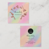 メイドハウスクリーニングオフィスサービスロゴカスタム スクエア名刺 (正面/裏面)