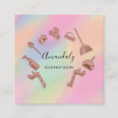 メイドハウスクリーニングオフィスサービスロゴカスタム スクエア名刺 (正面)