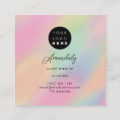 メイドハウスクリーニングオフィスサービスロゴバラ スクエア名刺 (裏面)