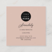 メイドハウスクリーニングオフィスサービスロゴバラ スクエア名刺 (裏面)