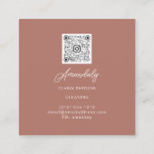 メイドハウスクリーニングオフィスサービスロゴQRコード スクエア名刺 (裏面)